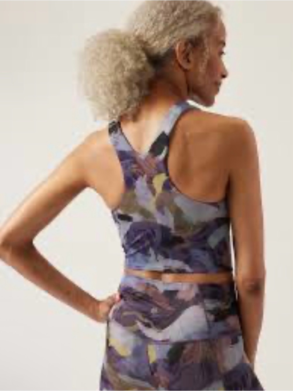 Athleta Conscious Crop Abstract Watercolor Sports Bra M Vivid Stroke EUC - Picture 2 of 10